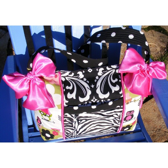 Custom Handmade Owl Theme Diaper Bag Pockets Large Capacity Crossbody patchwork - Picture 5 of 8